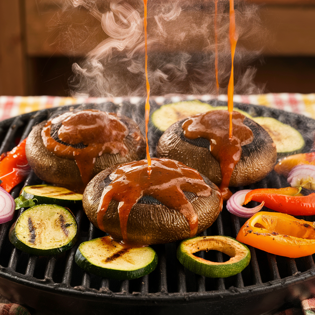 Churrasco de Cogumelos Portobello Marinados Sem Glúten