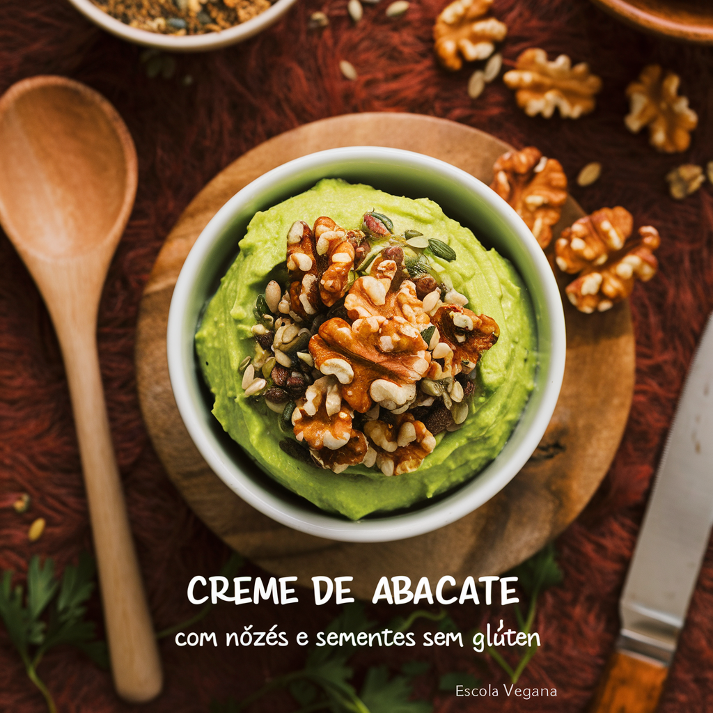 Creme de Abacate com Nozes e Sementes Sem Glúten
