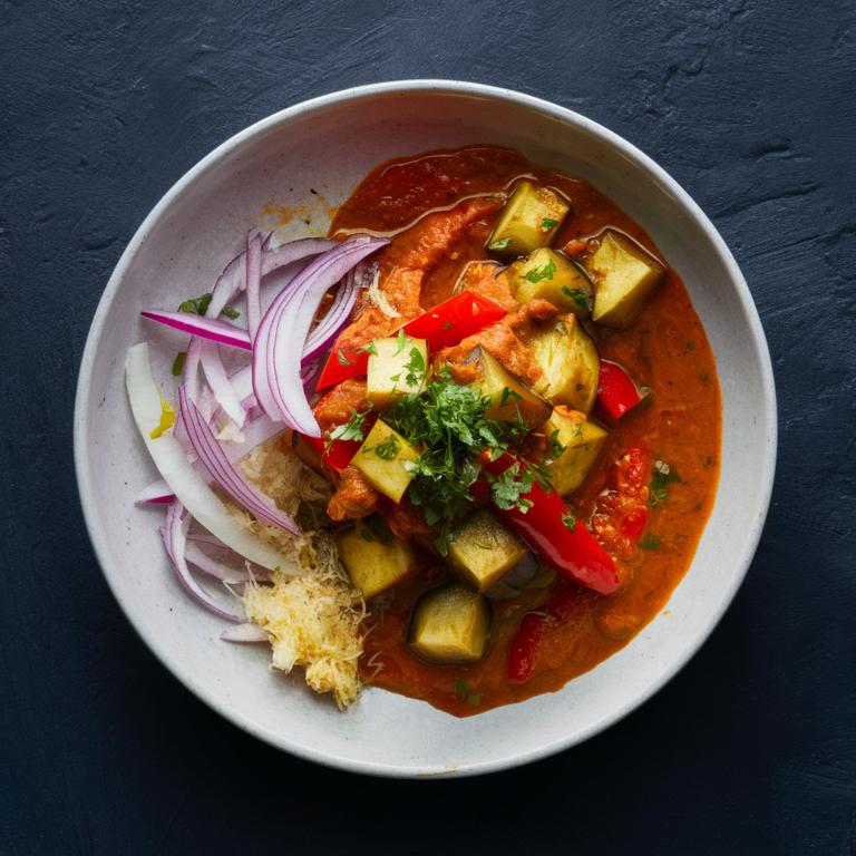 Curry Thai de Berinjela sem Glúten – Um Jantar Exótico e Repleto de Sabores!