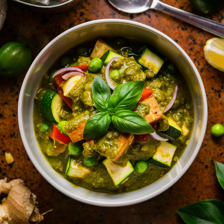 Curry Verde de Tofu sem Glúten – Uma Jornada Aromática em Cada Garfada!