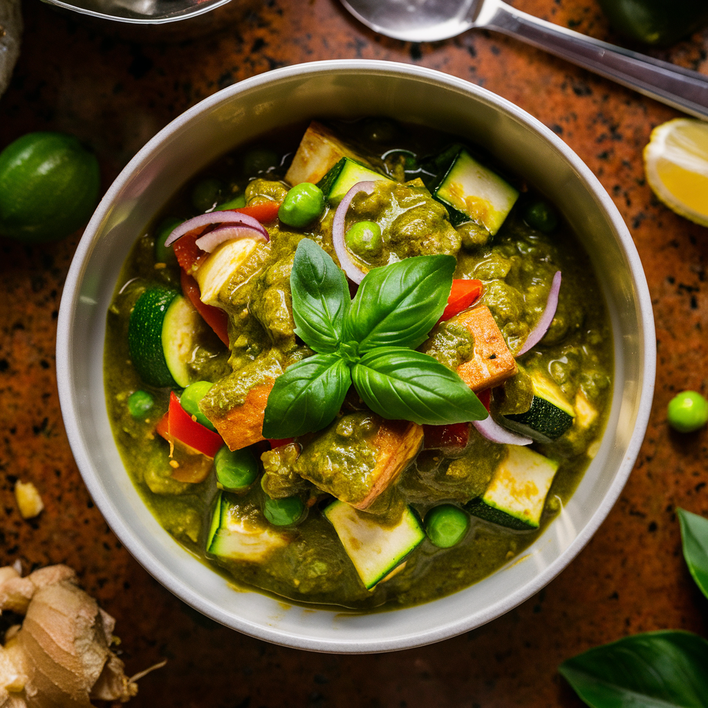 Curry Verde de Tofu sem Glúten