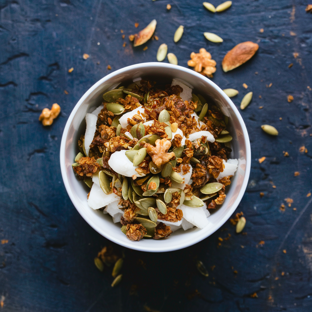 Granola Caseira de Coco e Sementes Sem Glúten