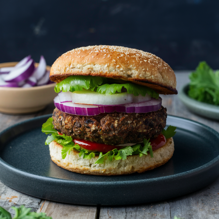 Hambúrguer de Feijão Preto e Quinoa sem Glúten – Uma Opção Recheada de Proteínas!