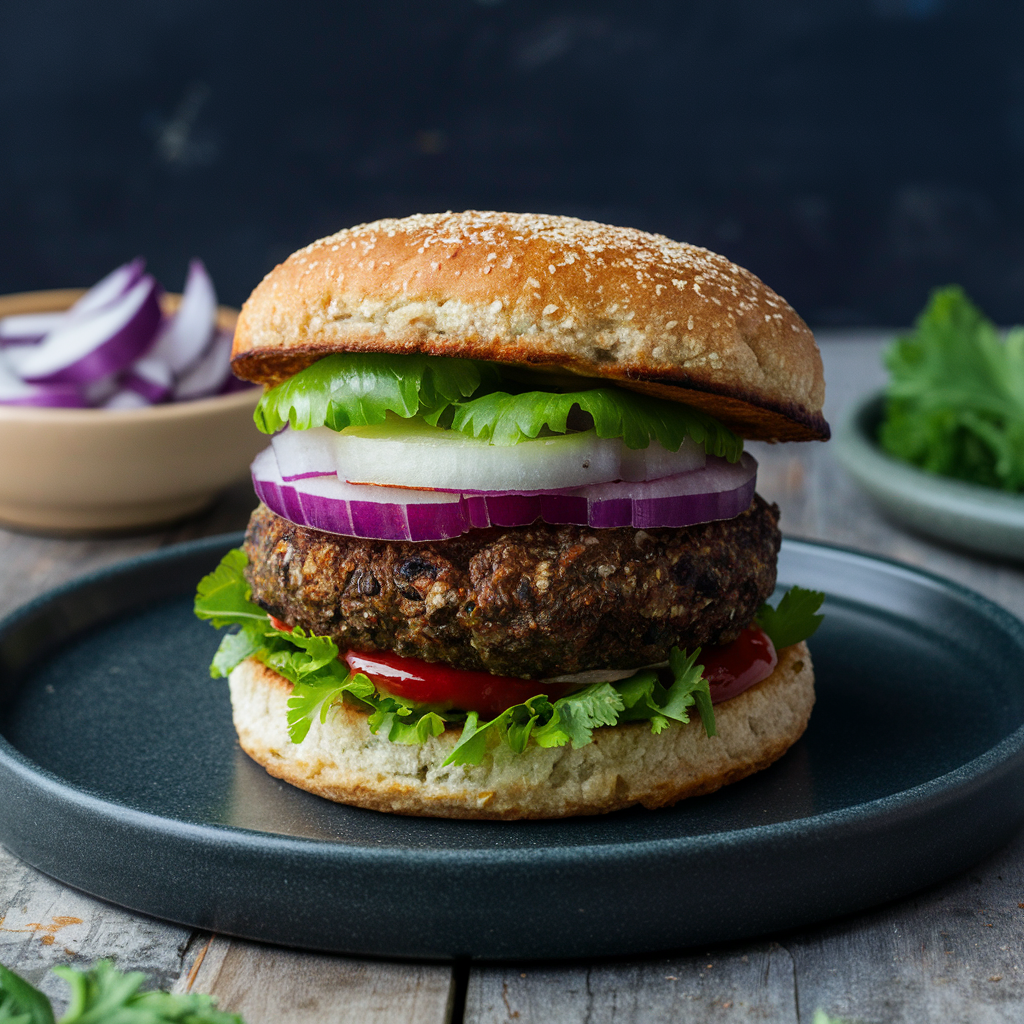 Hambúrguer de Feijão Preto e Quinoa sem Glúten