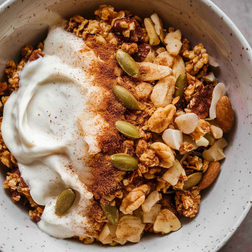 Iogurte de Coco com Granola Low Carb Sem Glúten