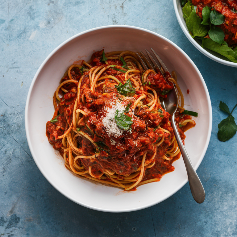 Macarrão à Bolonhesa Vegano sem Glúten – Um Clássico Italiano Adaptado!