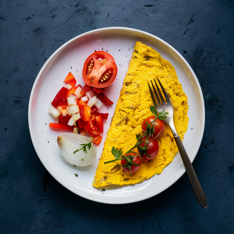 Omelete Vegano de Farinha de Grão-de-Bico – Café da Manhã Proteico e Sem Carboidratos!