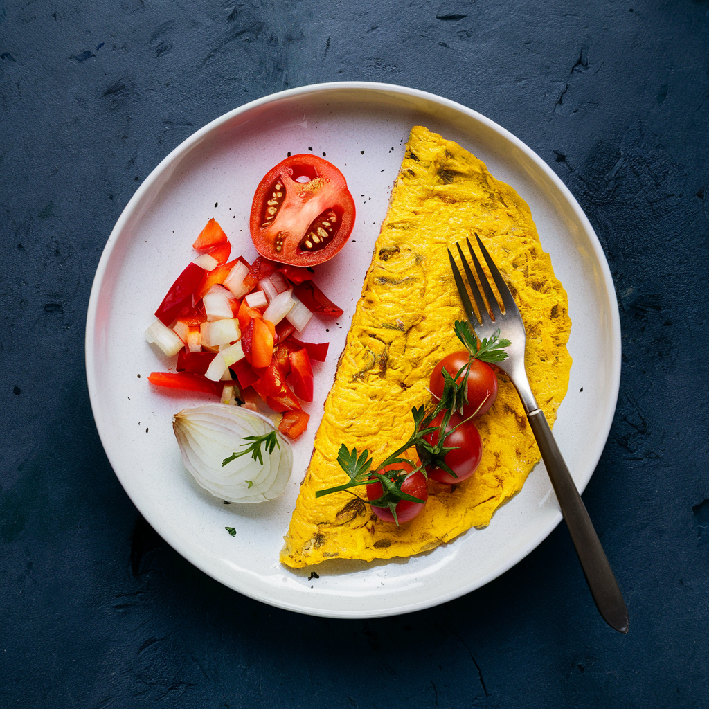 Omelete Vegano de Farinha de Grão-de-Bico