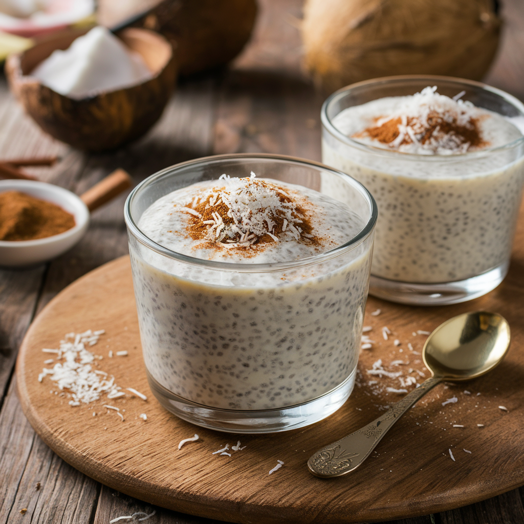Pudim de Chia com Coco Sem Glúten