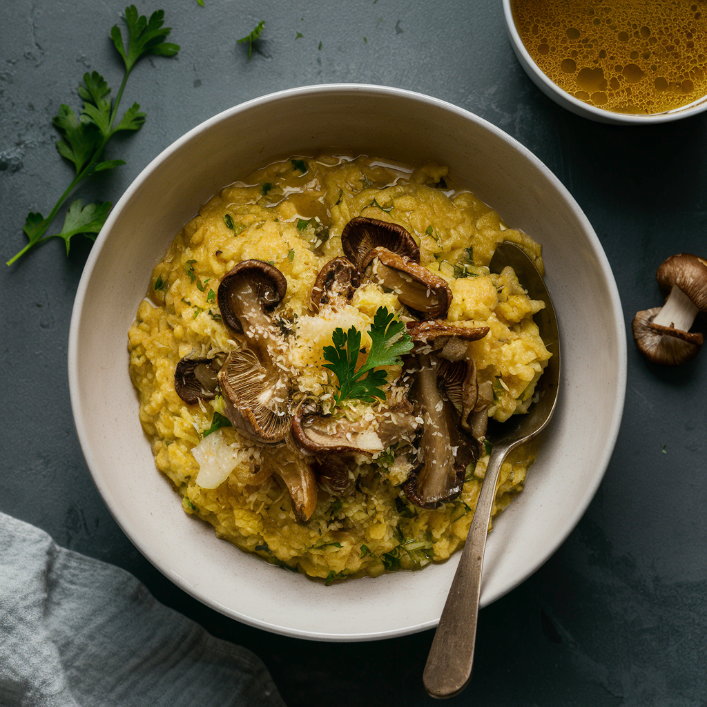 Risoto de Cogumelos com Couve-Flor sem Glúten