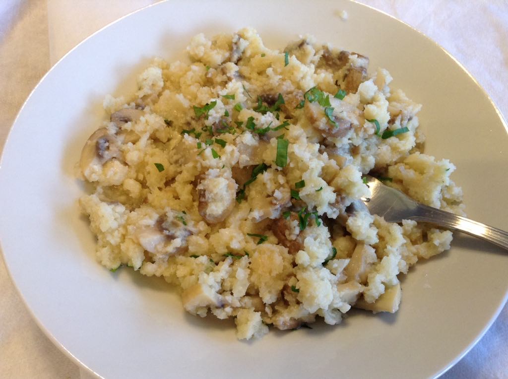 Risoto de Cogumelos com Couve-Flor sem Glúten