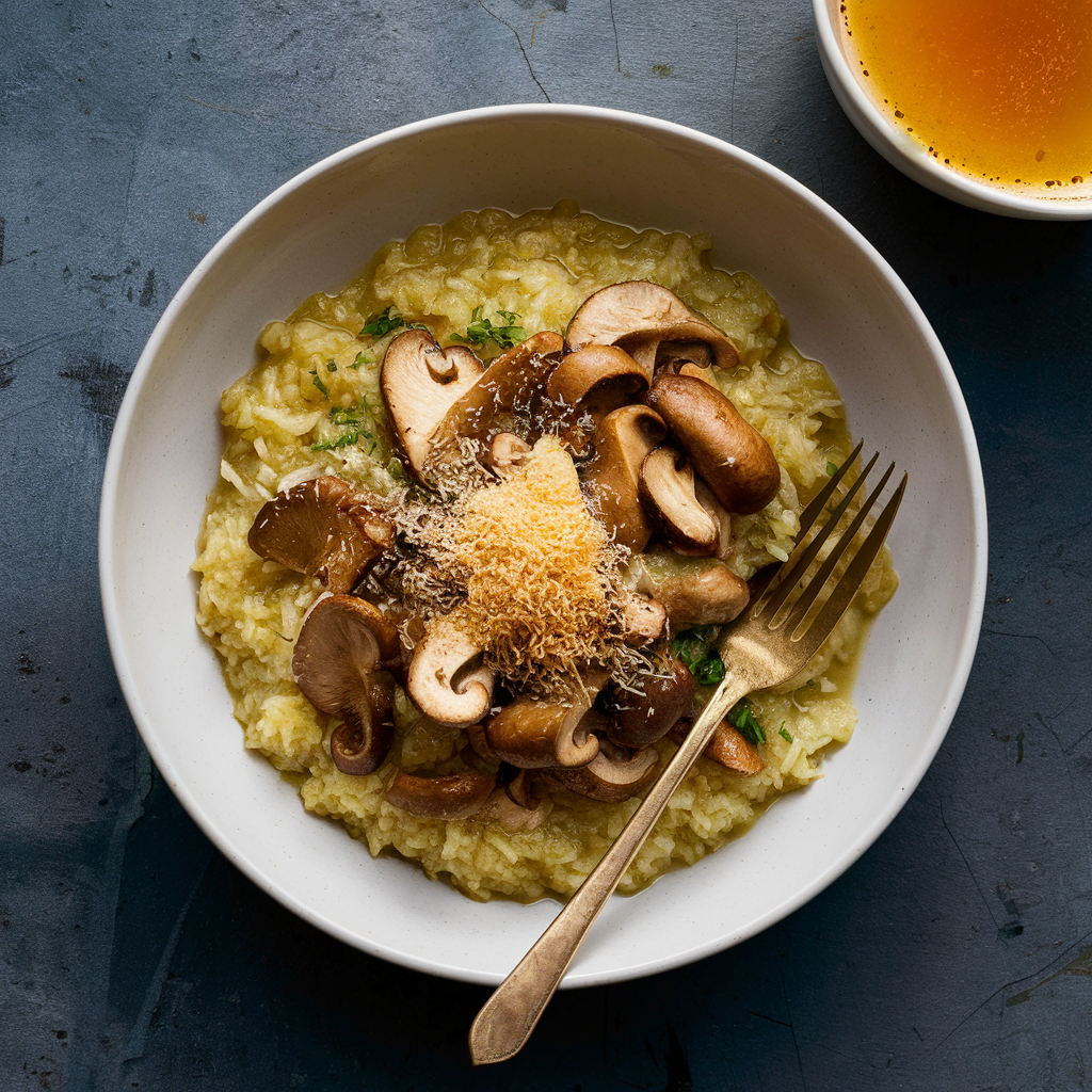 Risoto de Couve-flor com Cogumelos Selvagens