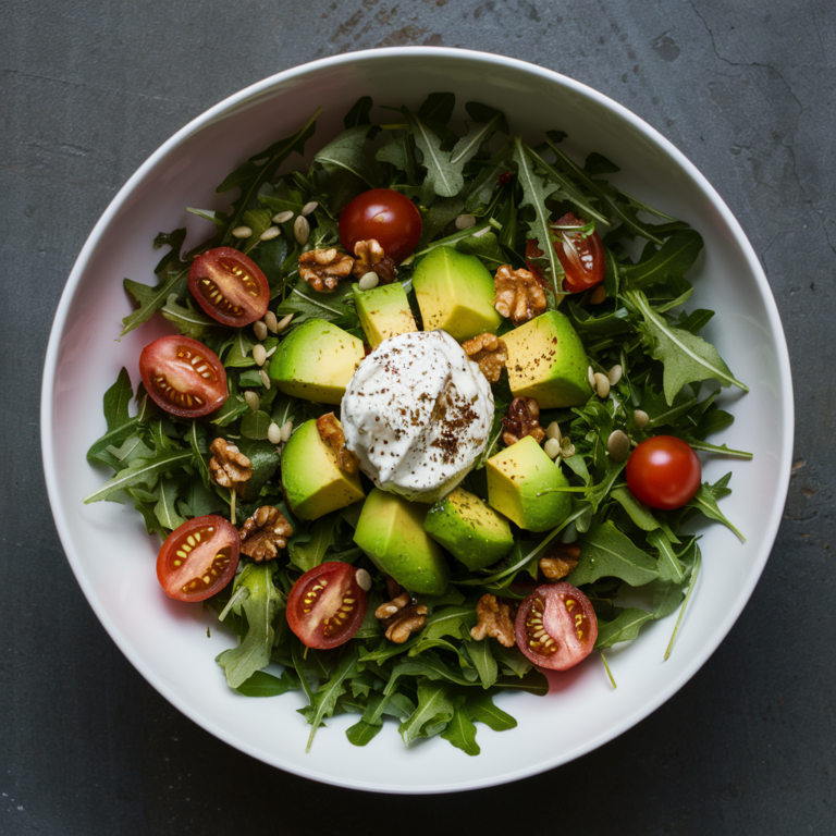 Salada de Abacate e Rúcula Sem Glúten – Uma Explosão de Frescor e Sabor!