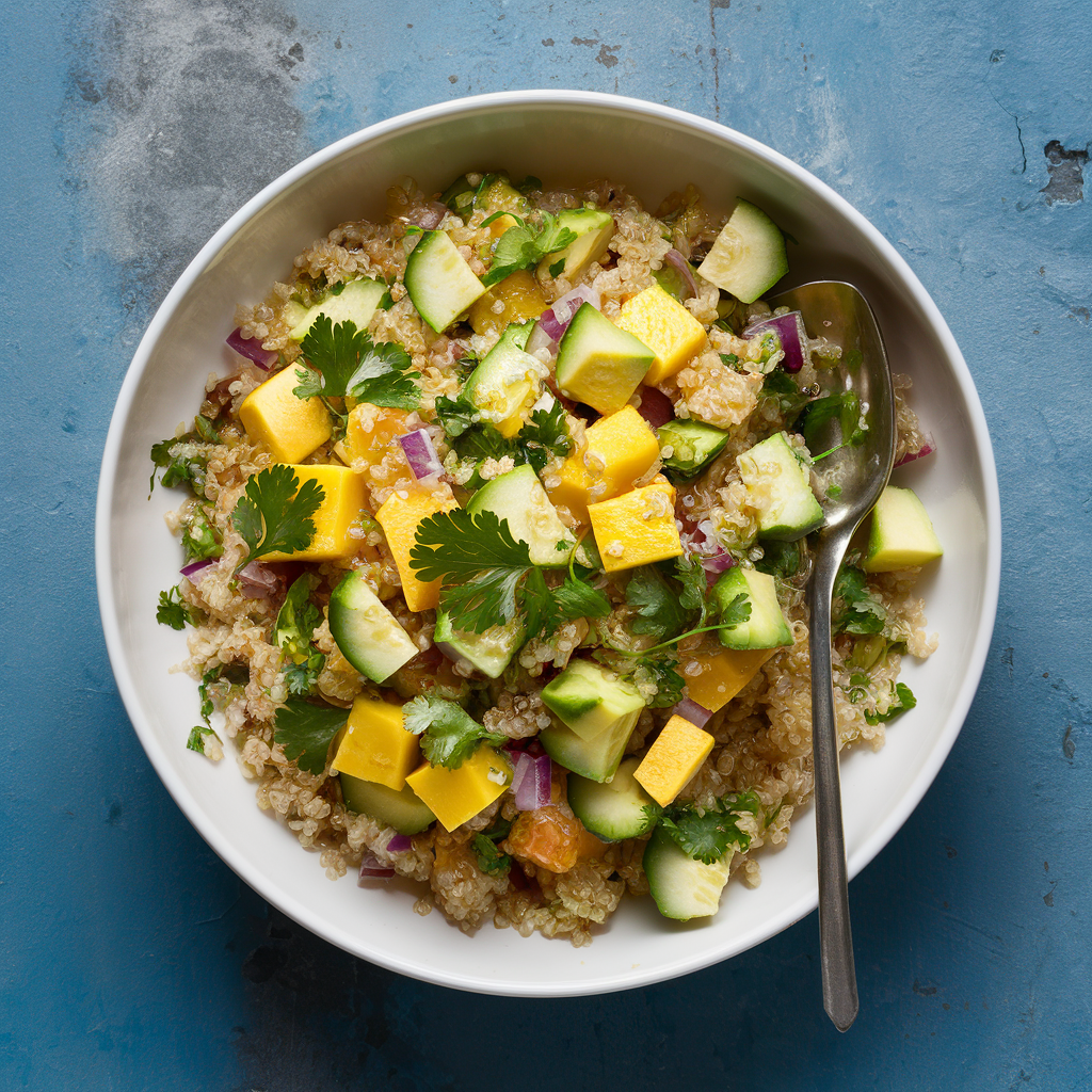 Salada de Quinoa com Abacate e Manga