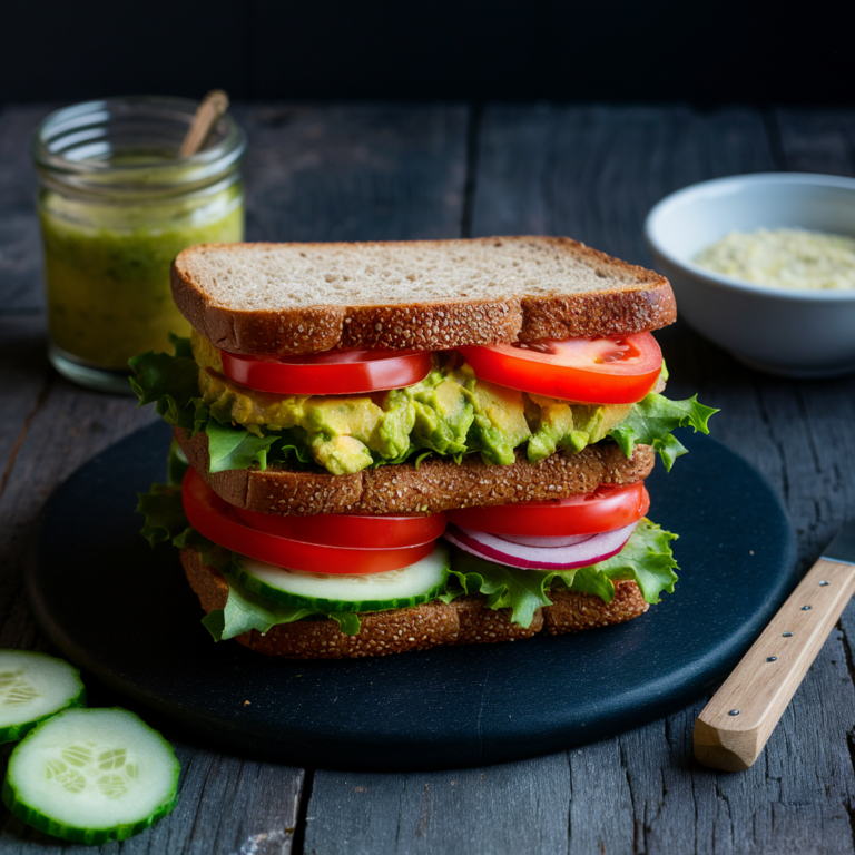 Sanduíche com Pão Integral Vegano Sem Glúten – Saboroso e Saudável!