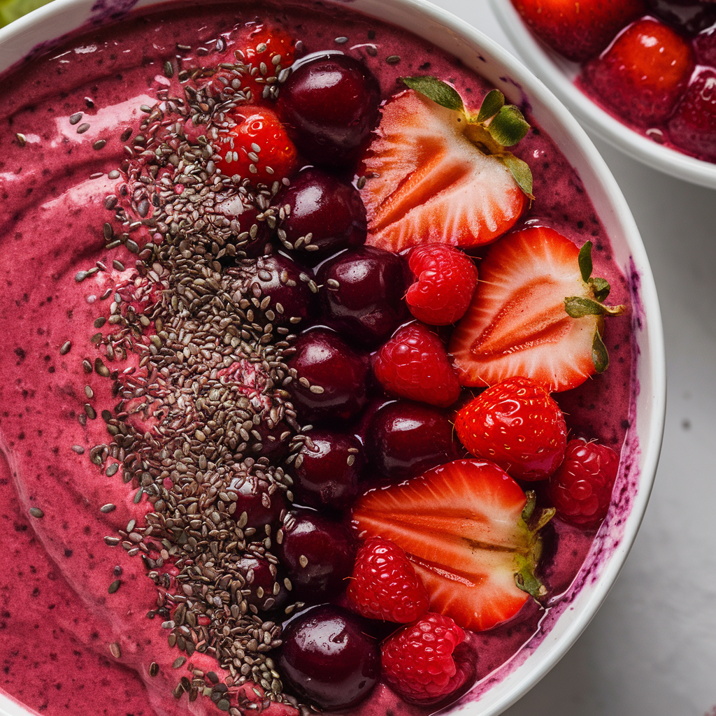 Smoothie Bowl de Frutas Vermelhas e Chia – Café da Manhã Vegano para Perder Peso