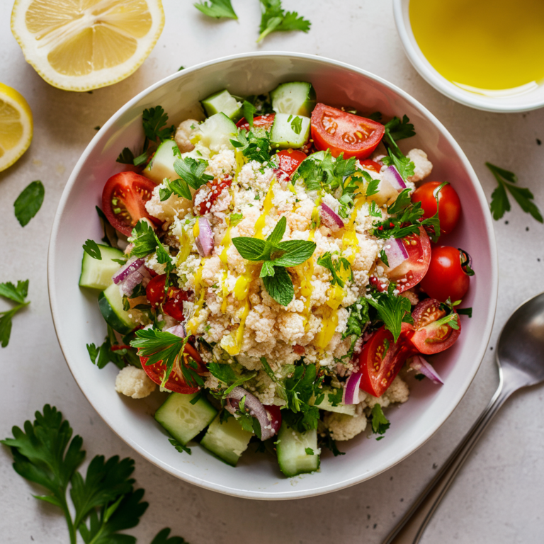 Tabule de Couve-flor sem Glúten – Uma Refeição Leve e Refrescante!