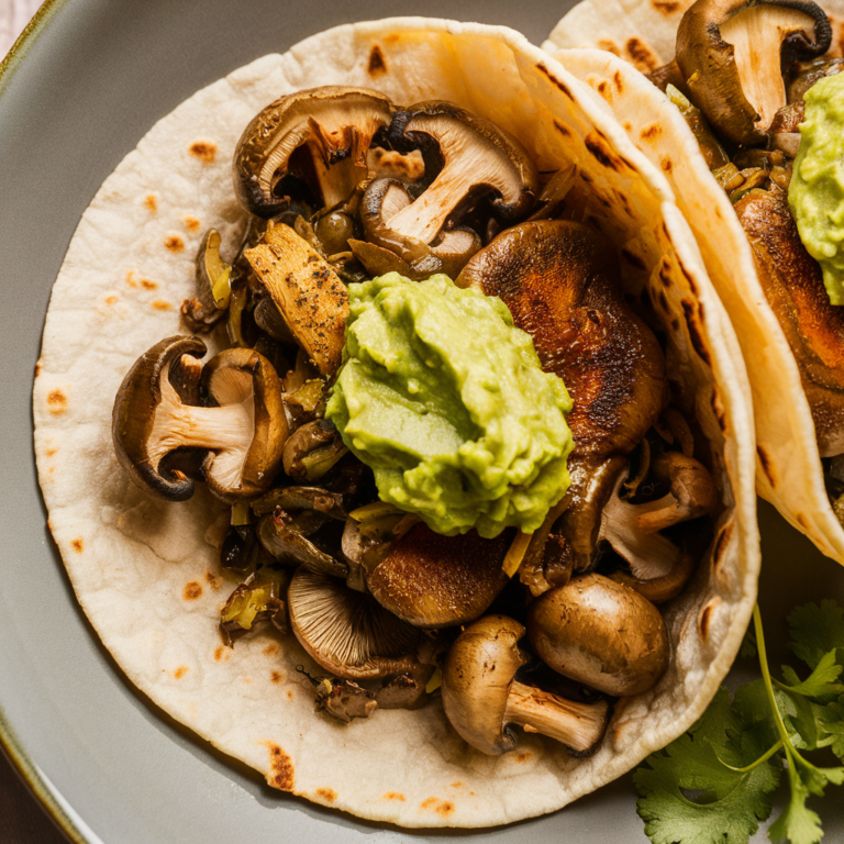 Tacos de Cogumelos com Guacamole – Explosão de Sabores no Seu Almoço Vegano!