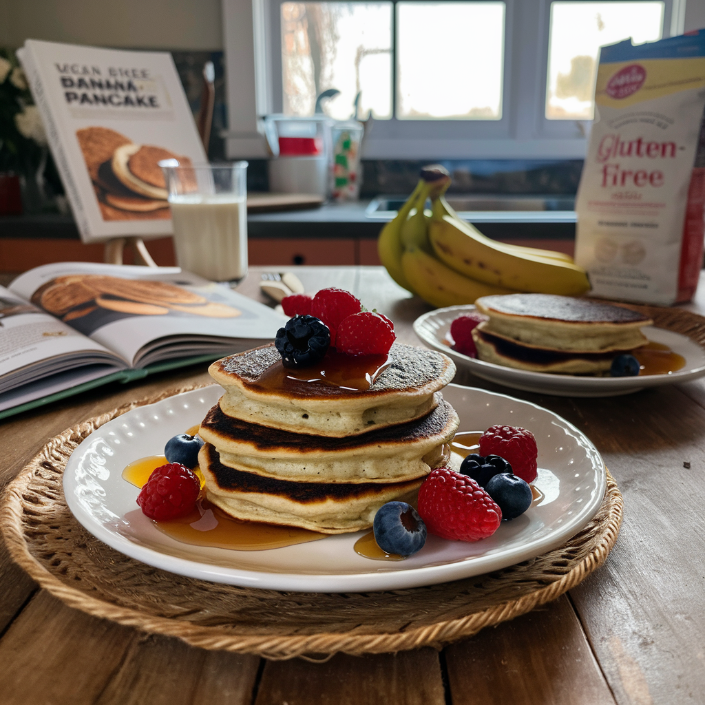 Panquecas de Banana Vegana Sem Glúten
