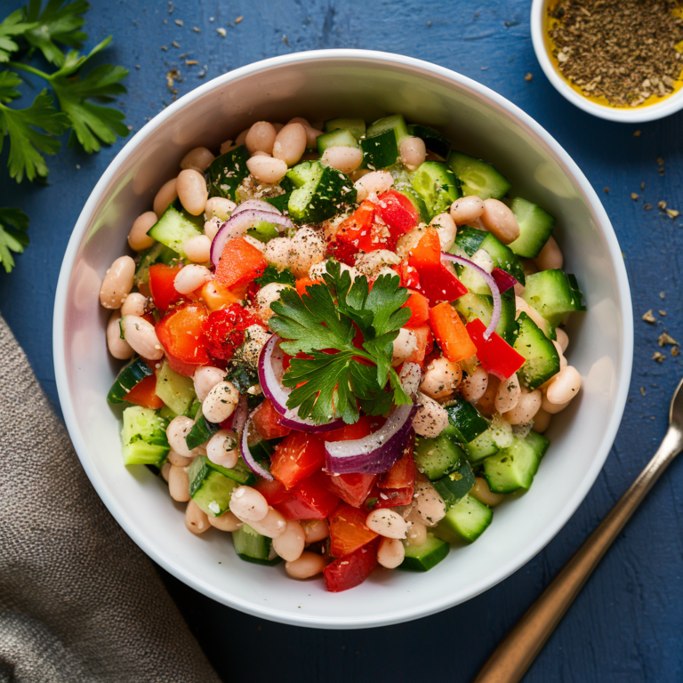 Salada de Feijão Branco e Legumes Low Carb – Uma Refeição Completa e Saudável!